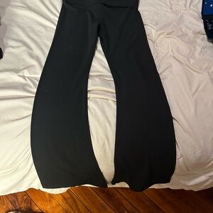 PINK Active Victoria’s Secret Mid Rise Full Length Foldover Flare